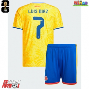 Colombia Luis Diaz #7 Primera Equipación Niños Mundial 2026 Manga Corta (+ Pantalones cortos)